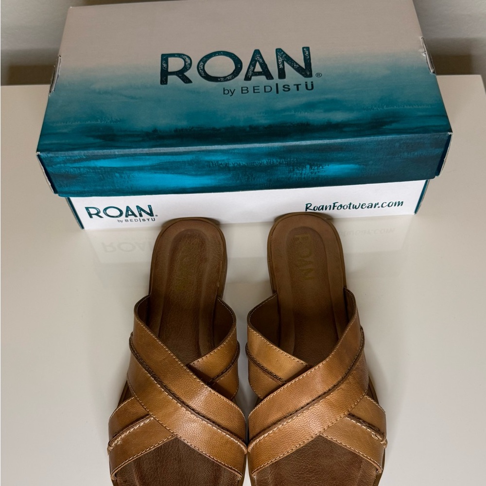 NIB Roan by Bed Stu Leather Slide Sandals - Picture 2 of 7